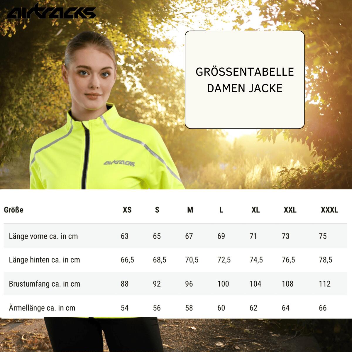 Damen Thermo Fahrradjacke - Laufjacke Air Tech Neon 3/4
