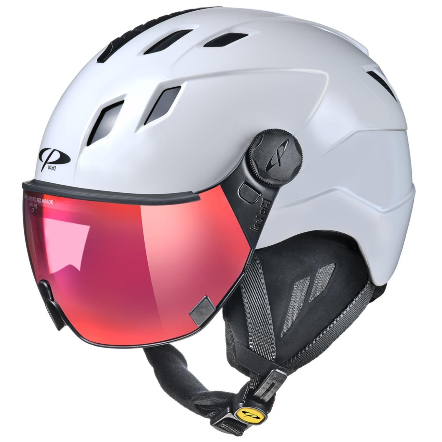 CP HELMETS Corao+ Ski Helmet with DL Vario Polarised Red Mirror Visor