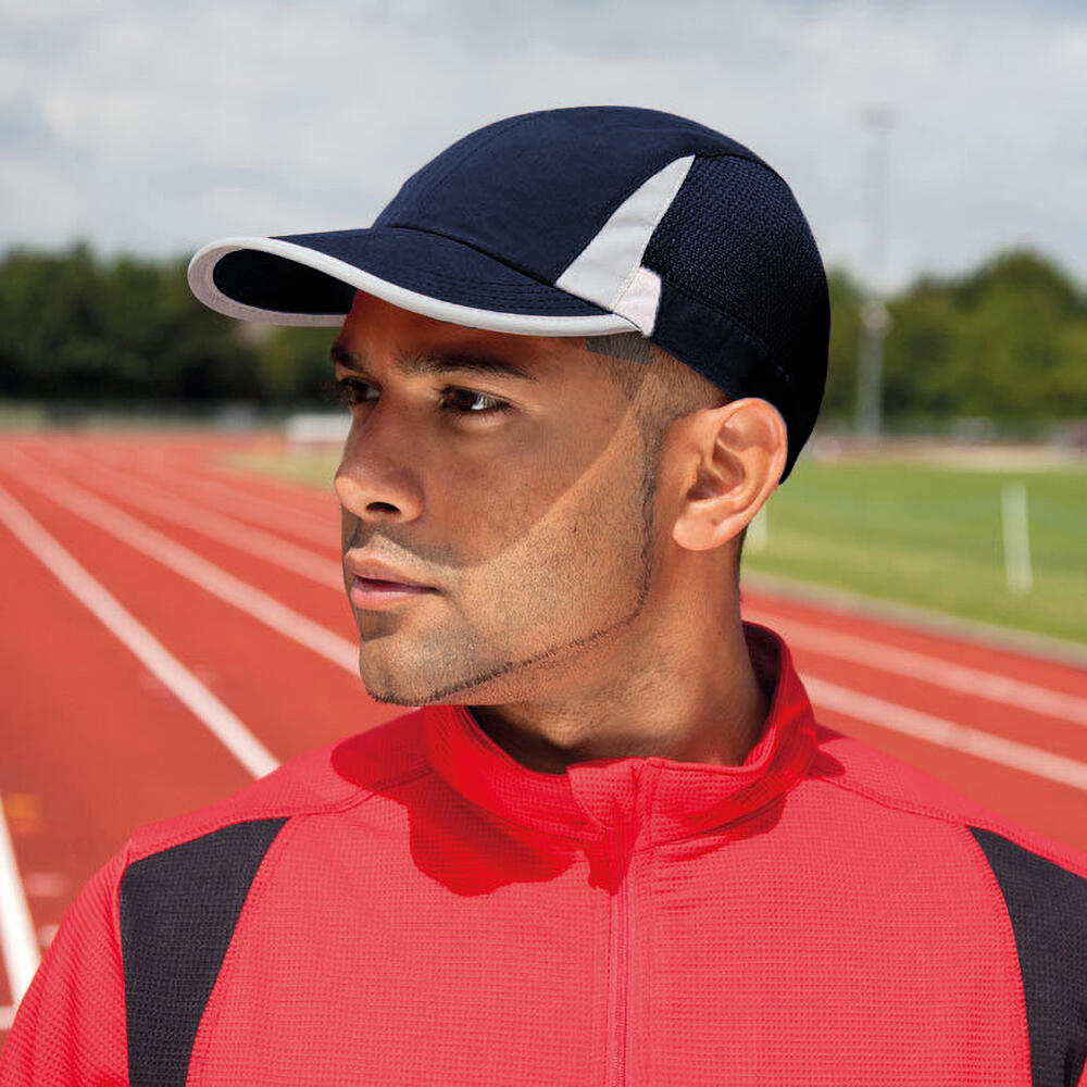 Unisex 2 Panel Sport Baseball Cap (Navy/White) 3/3
