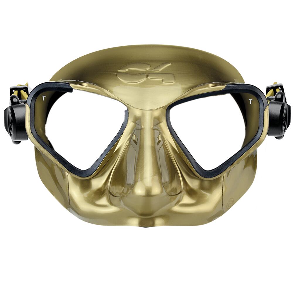 C4 CARBON Maschera da Apnea Falcon volume ridotto oro con scatola