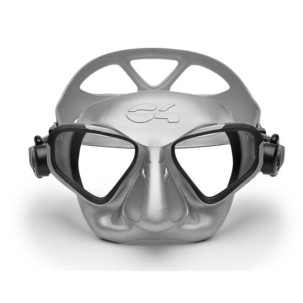 C4 CARBON Maschera da Apnea Falcon volume ridotto argento