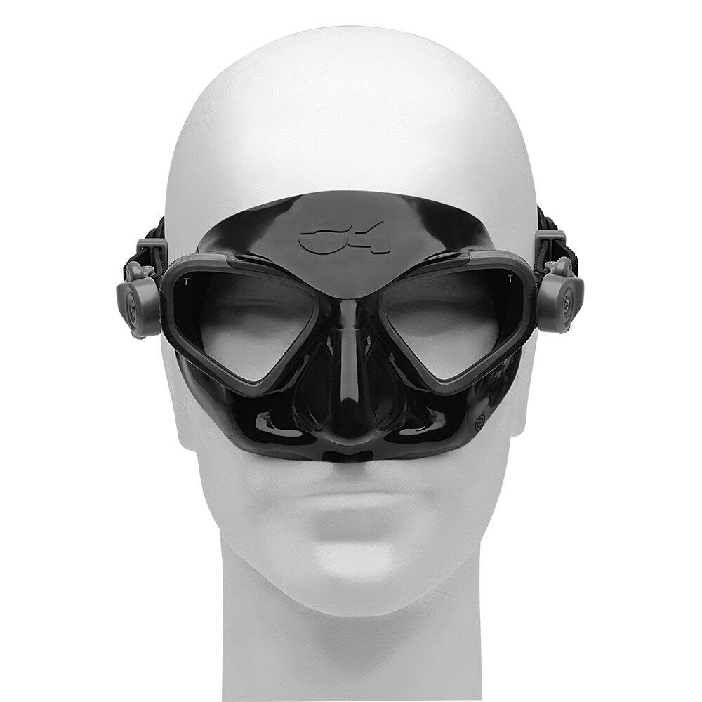 Maschera da Apnea Falcon volume ridotto nera 3/4