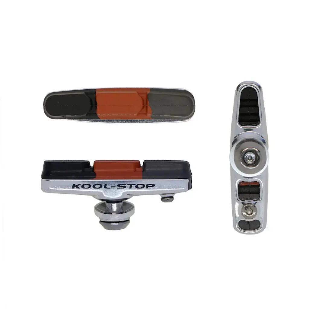 V2 Holder Threaded + Dual Compound Bicycle Brake Pad Inserts