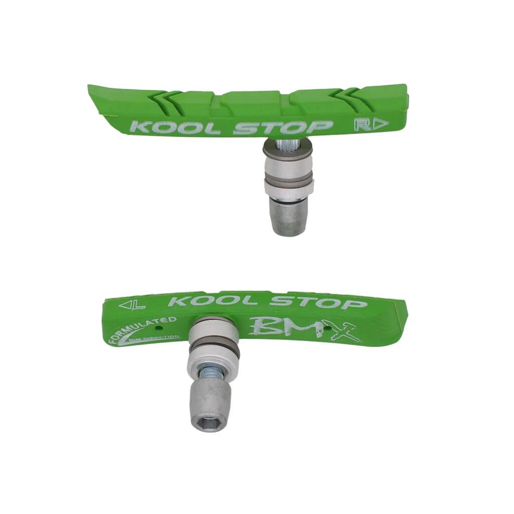 KOOL-STOP BMX Threaded Bicycle Brake Pads Lime Green