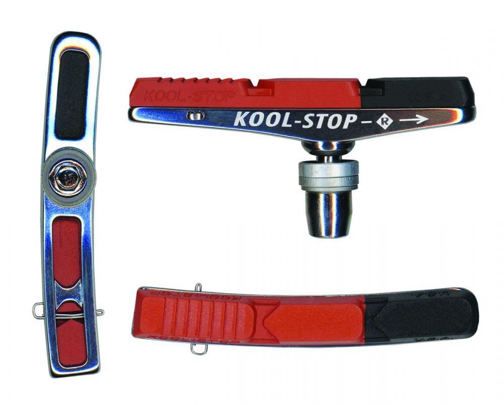 KOOL-STOP V2 Holder Threaded + Dual Compound Bicycle Brake Pad Inserts