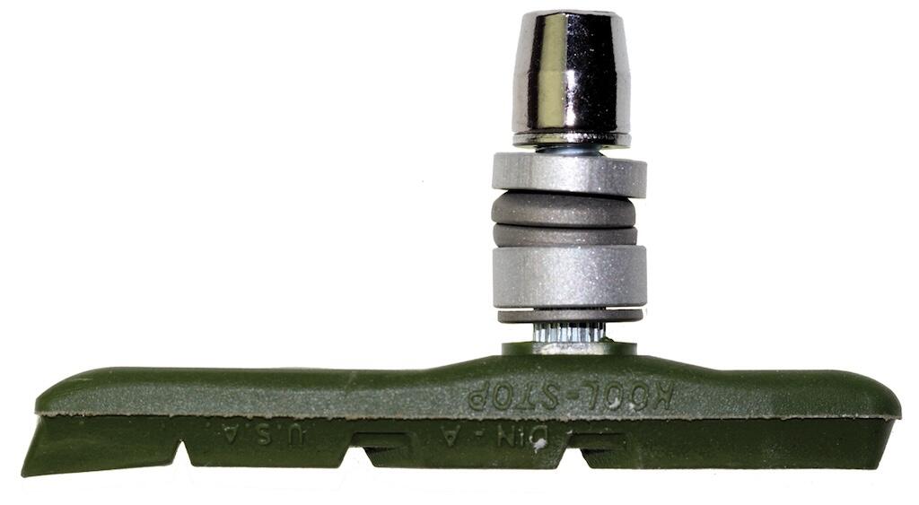 Thinline Threaded Bicycle Brake Pads Ceramic Green 2/4