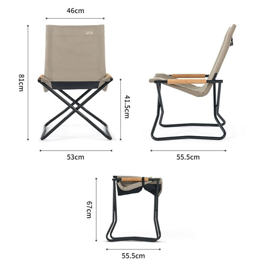 Silla Plegable Camping Playa Naturehike Super Cómoda Khaki 3/3
