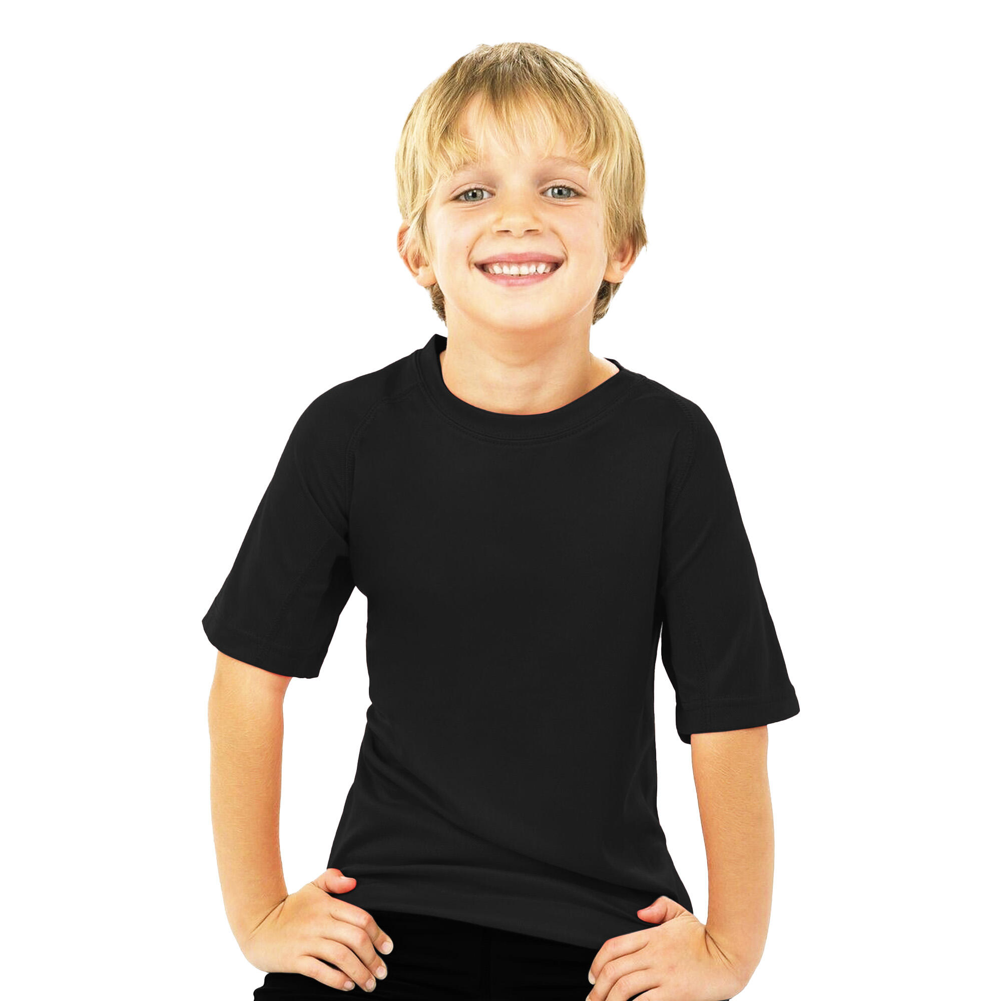 Childrens Boys Performance Aircool TShirt (Black) 3/3