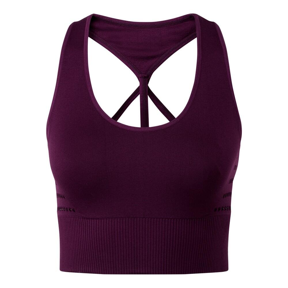 TRIDRI Womens/Ladies Seamless 3D Fit Multi Sport Reveal Sports Bra (Mulberry)