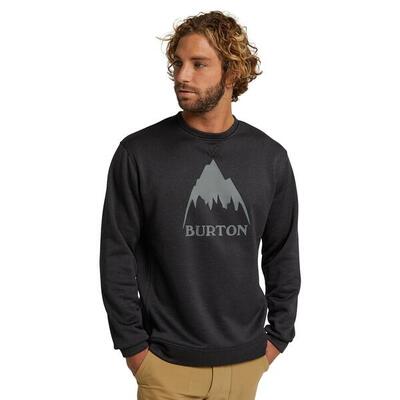 M oak crew - trui - 001 true black heather - heren - pisteskiën