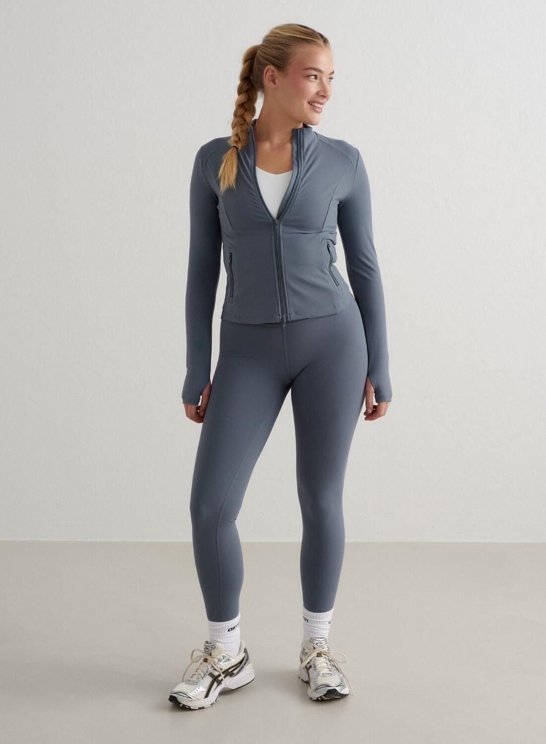 Femme Veste avec Fermeture Éclair Bleu Ardoise 4/7