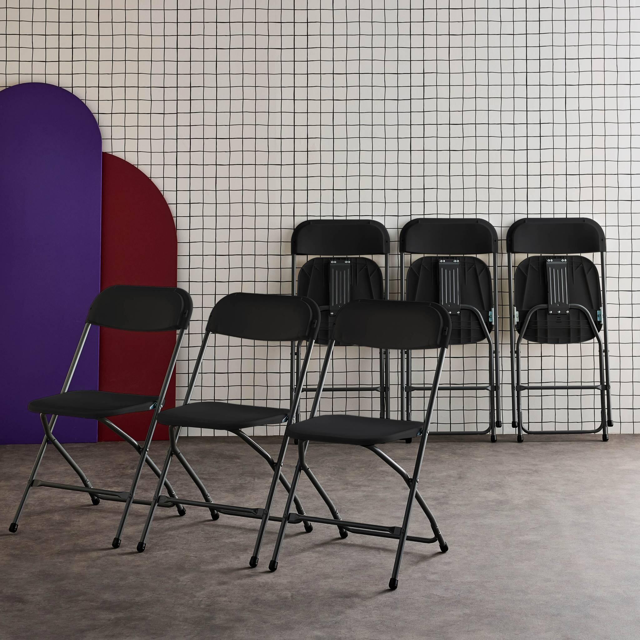 Chaises de réception pliantes gris foncé  | sweeek 2/6