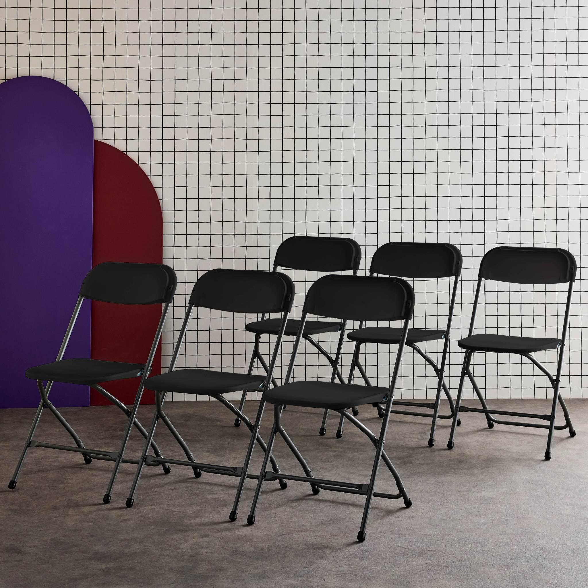 Chaises de réception pliantes gris foncé  | sweeek 3/6
