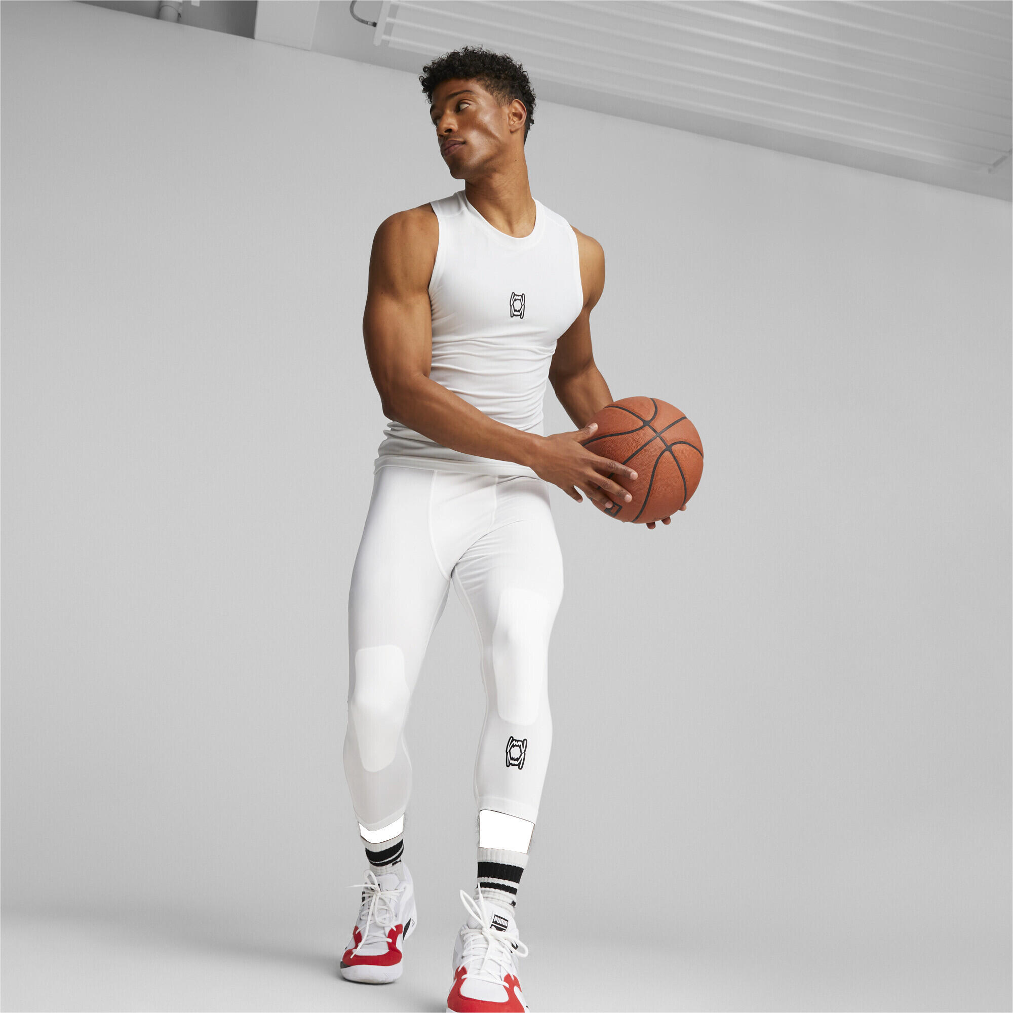 Hoops Team ärmelloses Basketball-Oberteil Herren PUMA White 2/7