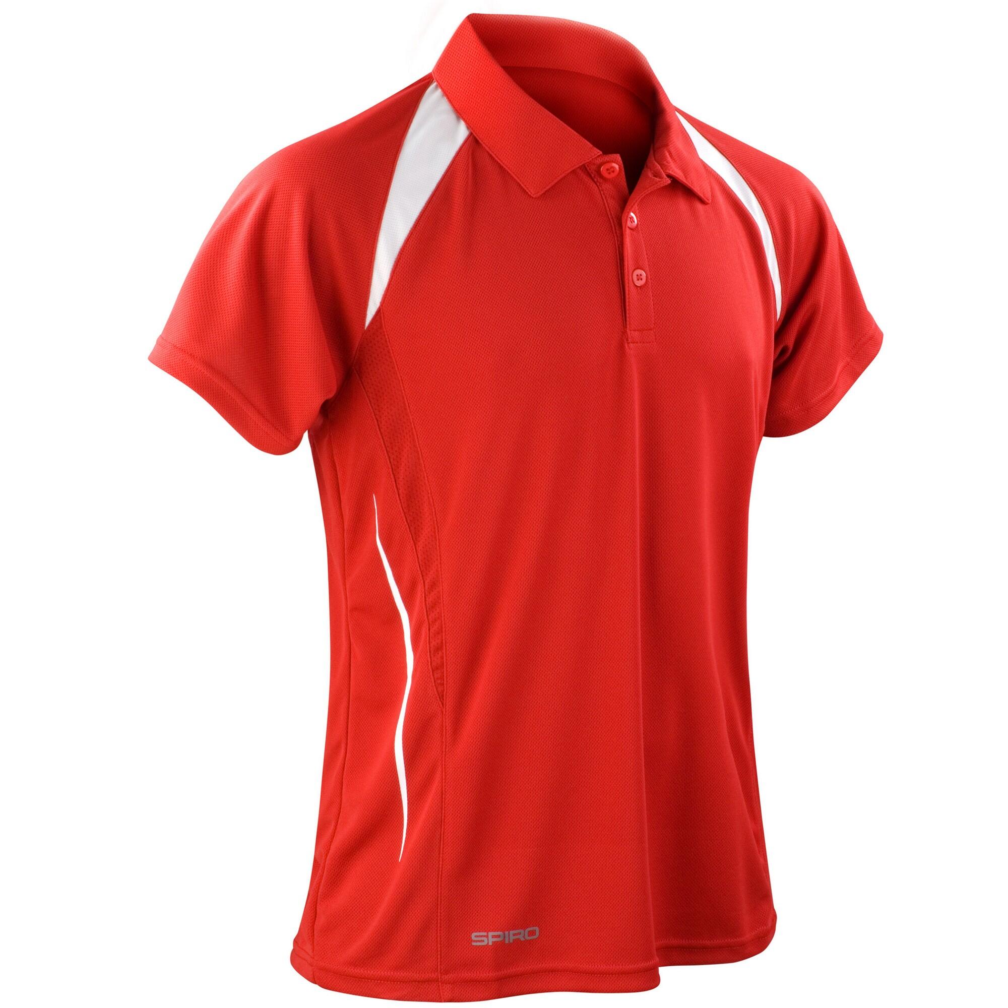 SPIRO Mens Team Spirit Polo Shirt (Red/White)