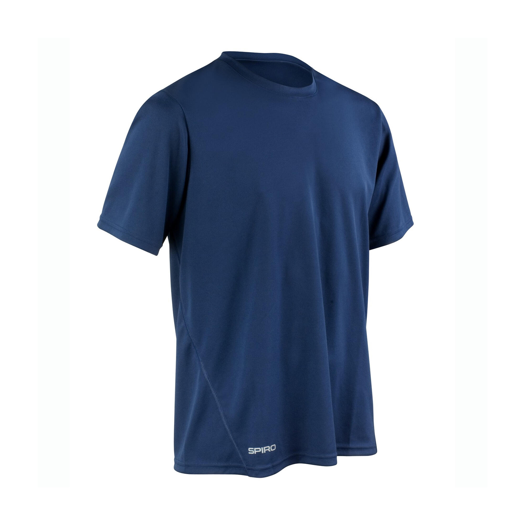 SPIRO Mens Quick Dry ShortSleeved TShirt (Navy Blue)