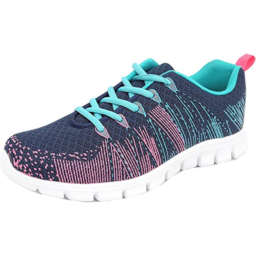 Superlight Womens/Ladies Starlight Memory Foam Trainers (Navy/Aqua/Fuchsia) 3/5