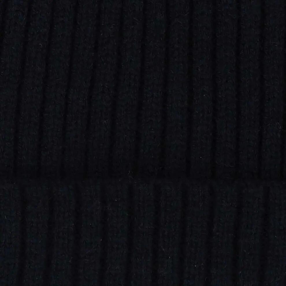 Cappellino a coste per neonati con pon-pon 1-2 anni blu navy 3/3
