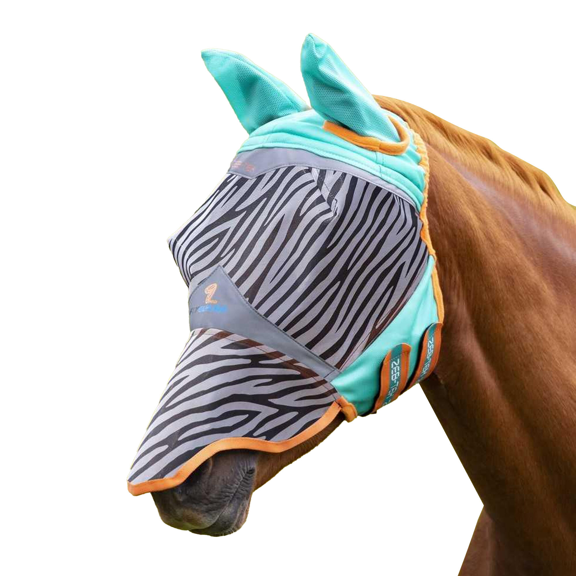 ZebTek Maschera Antimosche Per Cavallo Shires Zeb-Tek Nero/Bianco 2/2