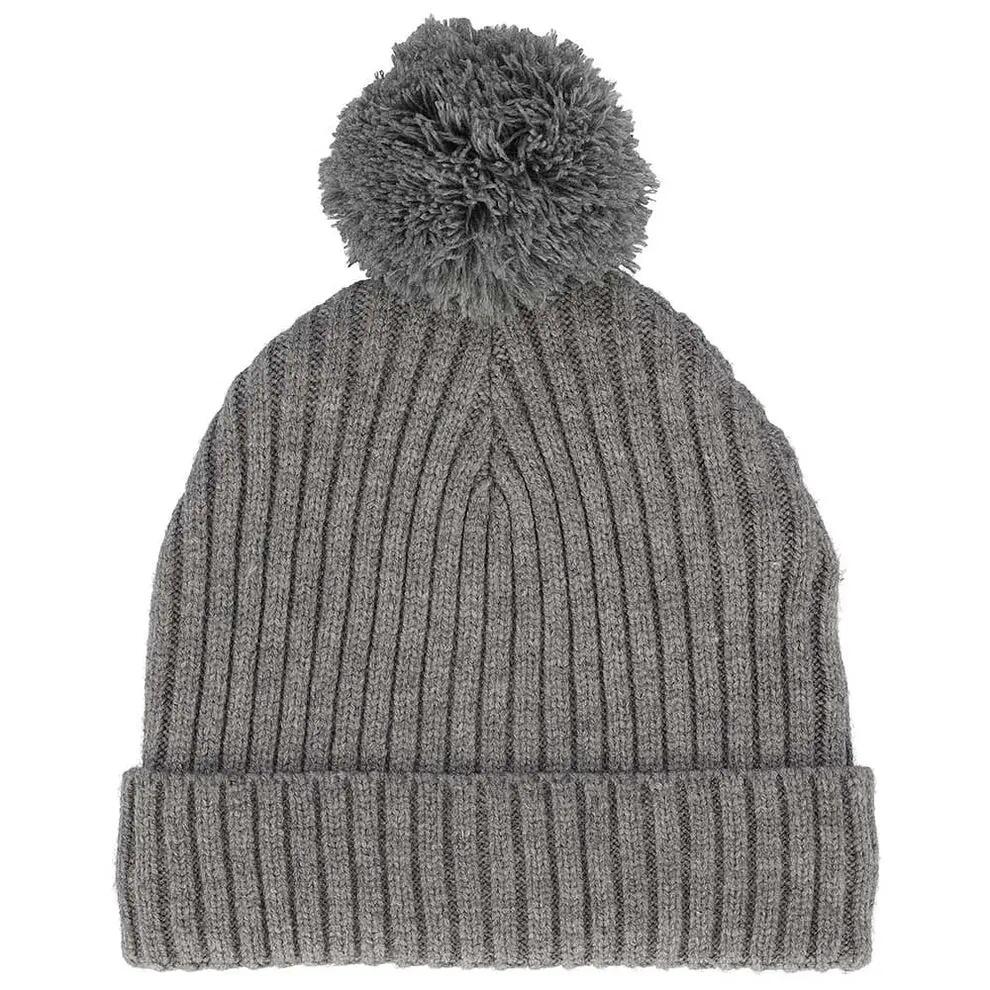 Heatkeeper - Baby Muts - Ribbed + Pompon - Licht Grijs 2/3