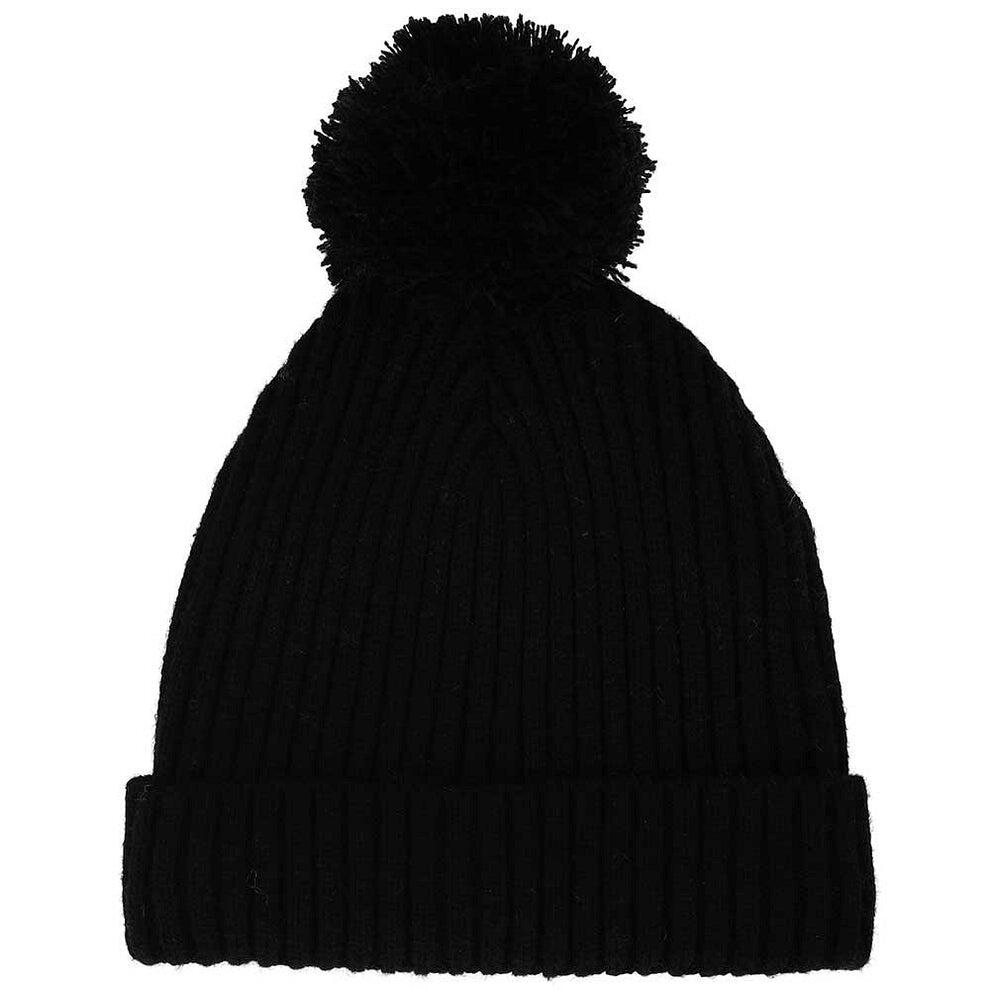 Cappellino a coste per neonati con pon-pon 1-2 anni nero 2/3