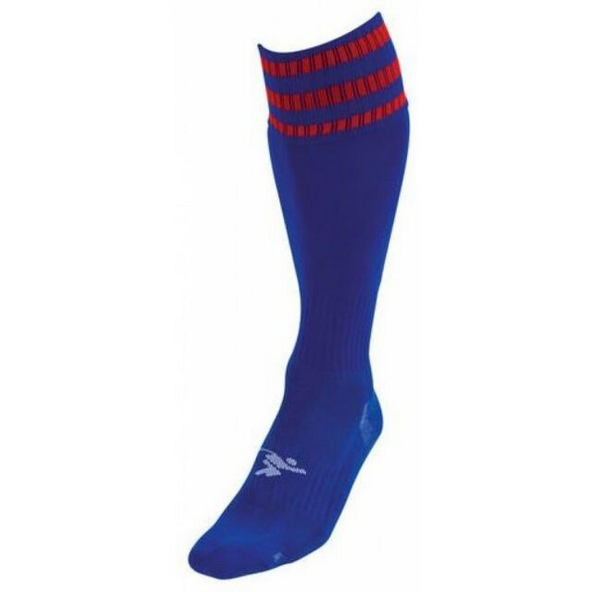 PRECISION Childrens/Kids Pro Football Socks (Royal Blue/Red)