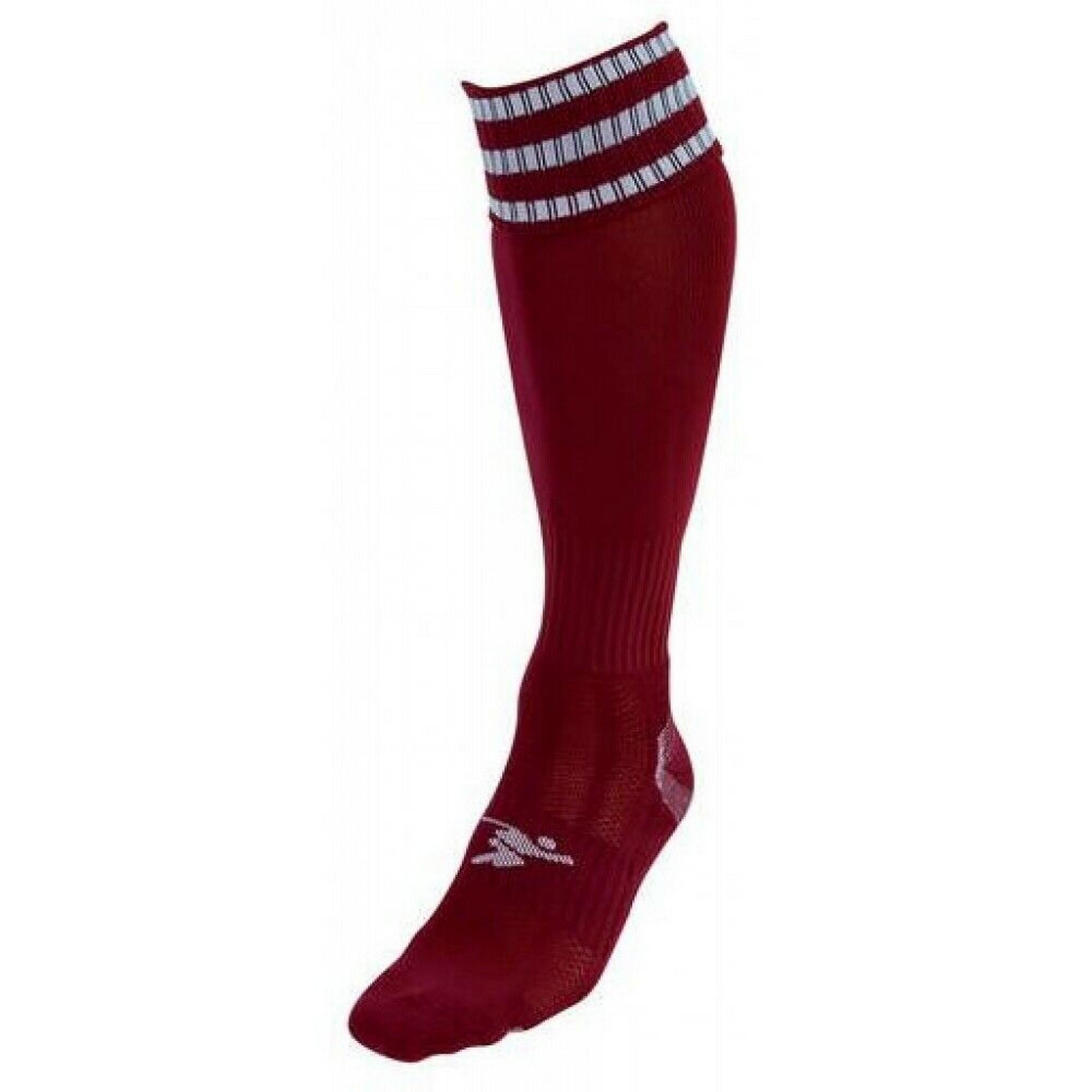 PRECISION Childrens/Kids Pro Football Socks (Maroon/White)