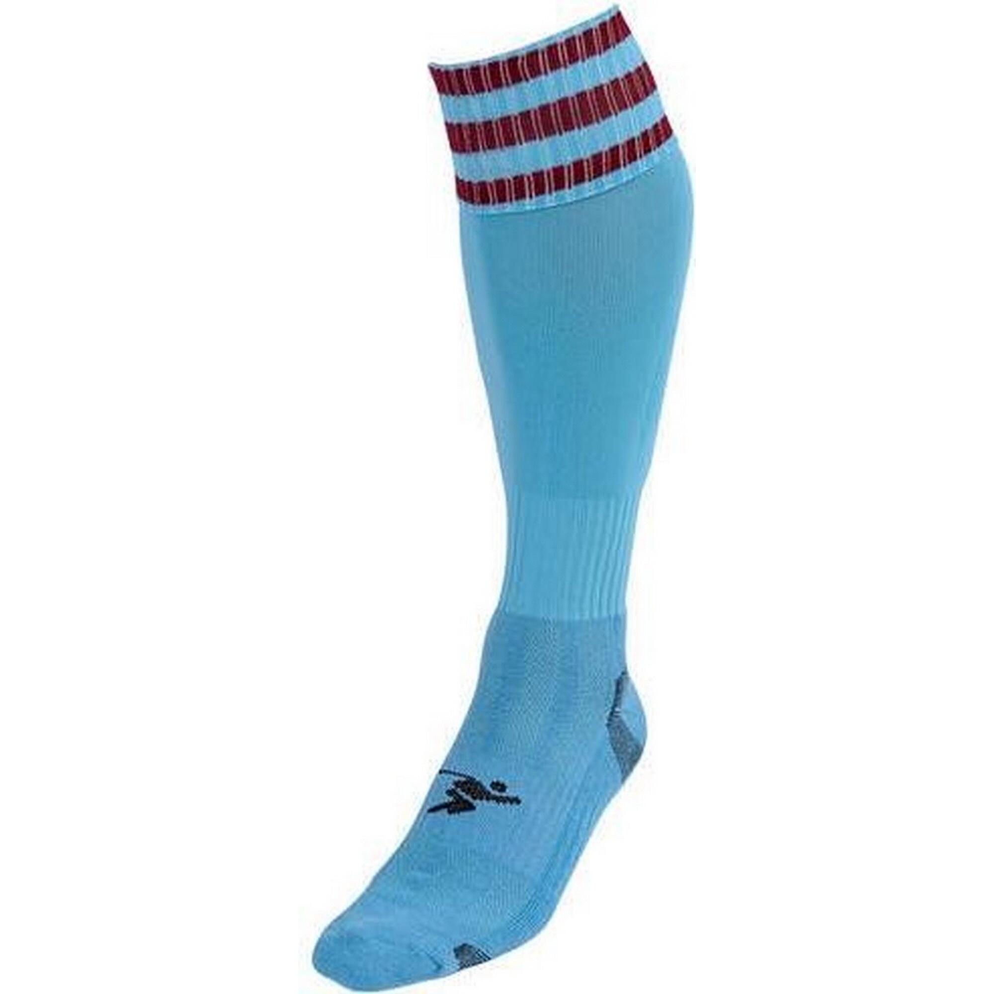 PRECISION Childrens/Kids Pro Football Socks (Sky Blue/Maroon)