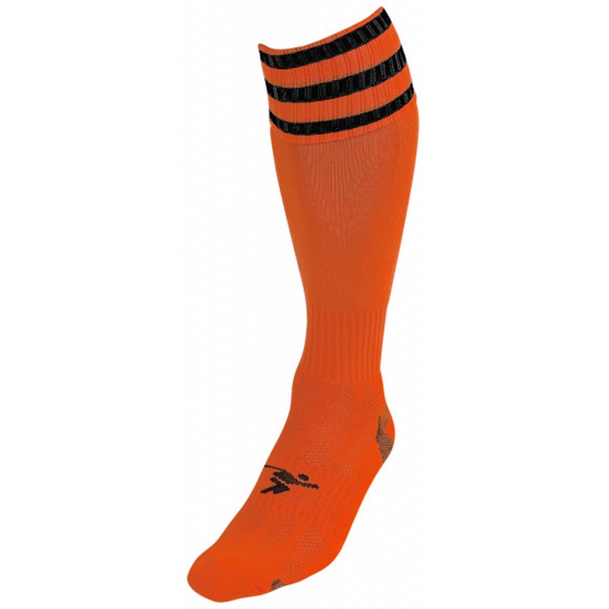 PRECISION Childrens/Kids Pro Football Socks (Tangerine/Black)