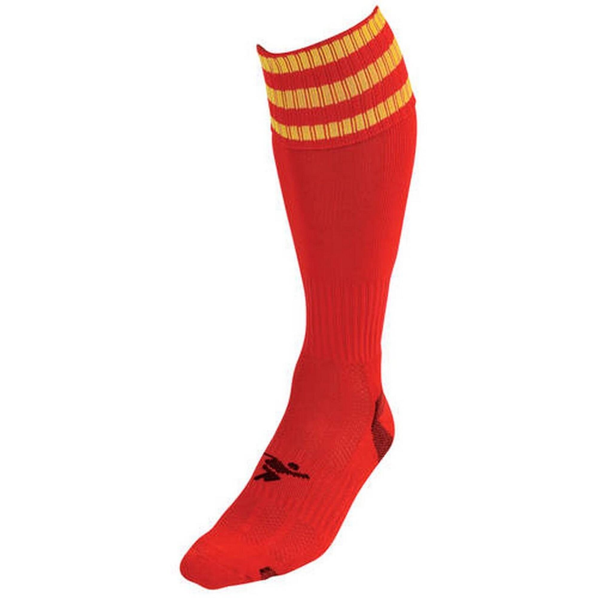 PRECISION Childrens/Kids Pro Football Socks (Red/Yellow)