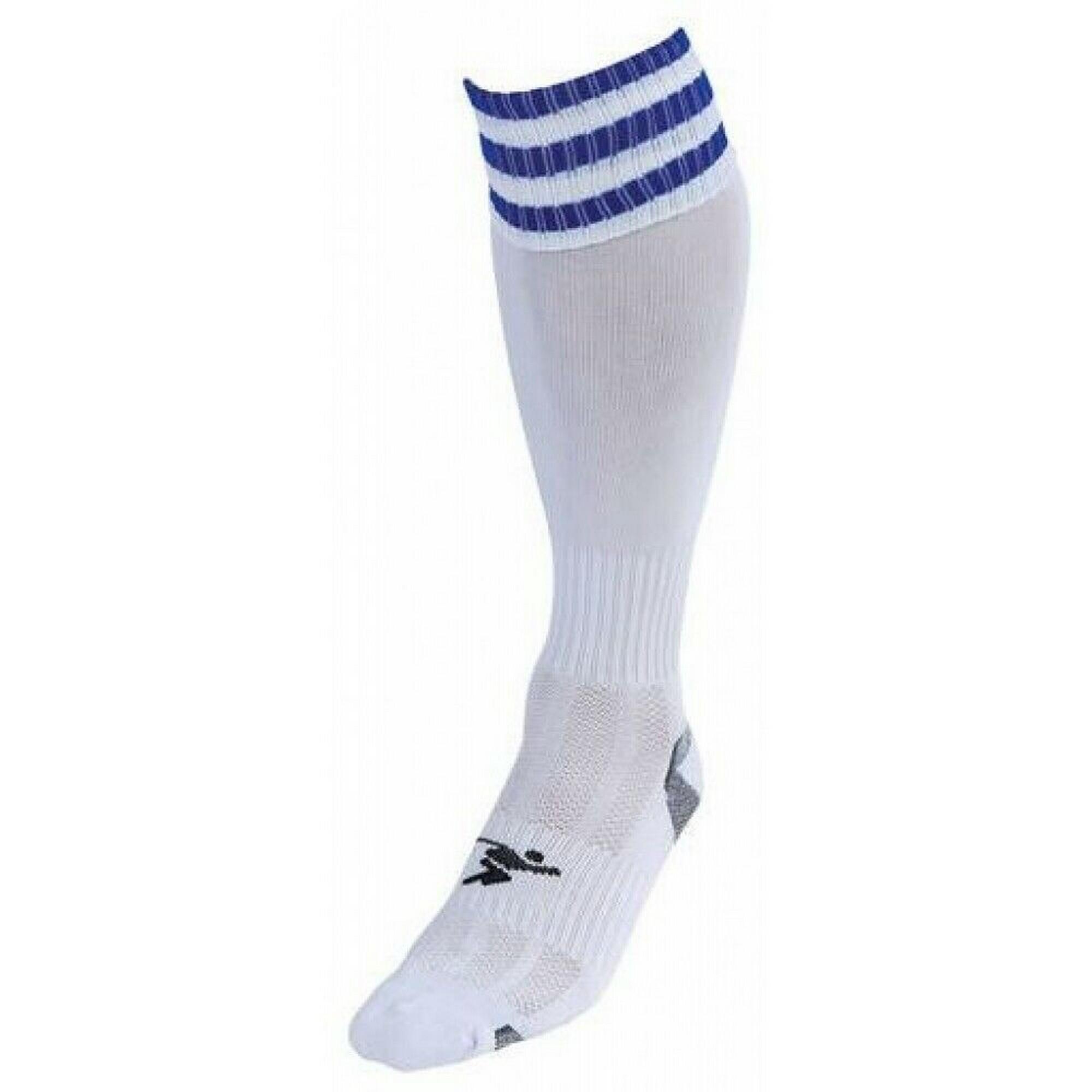PRECISION Childrens/Kids Pro Football Socks (White/Royal Blue)