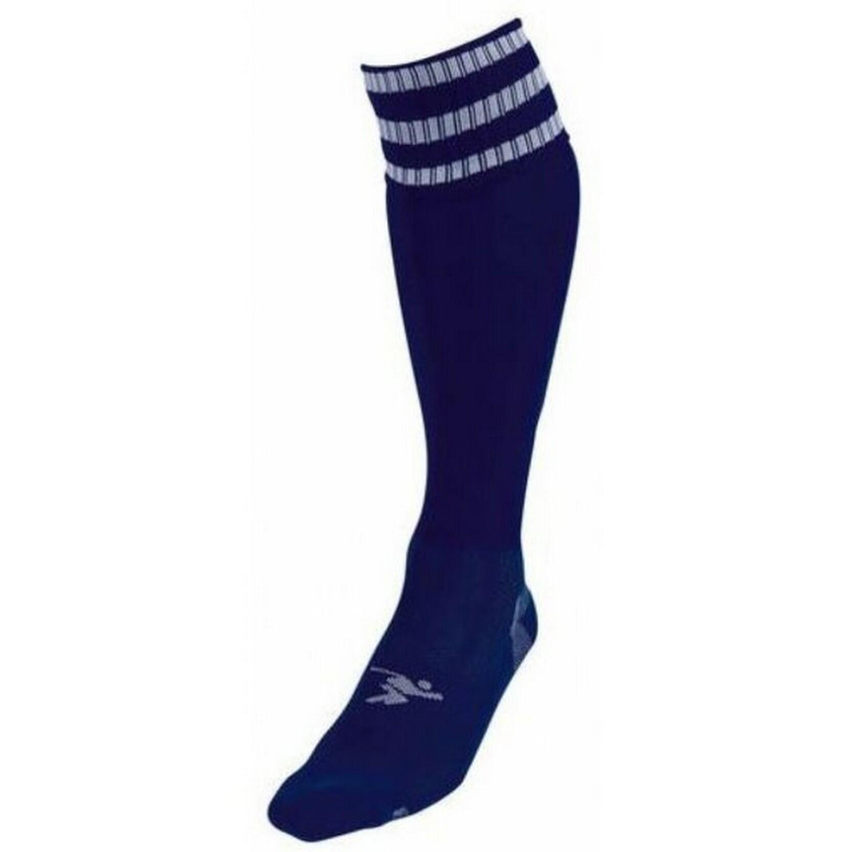 Unisex Adult 3 Stripe Pro Football Socks (Navy/White) 2/2