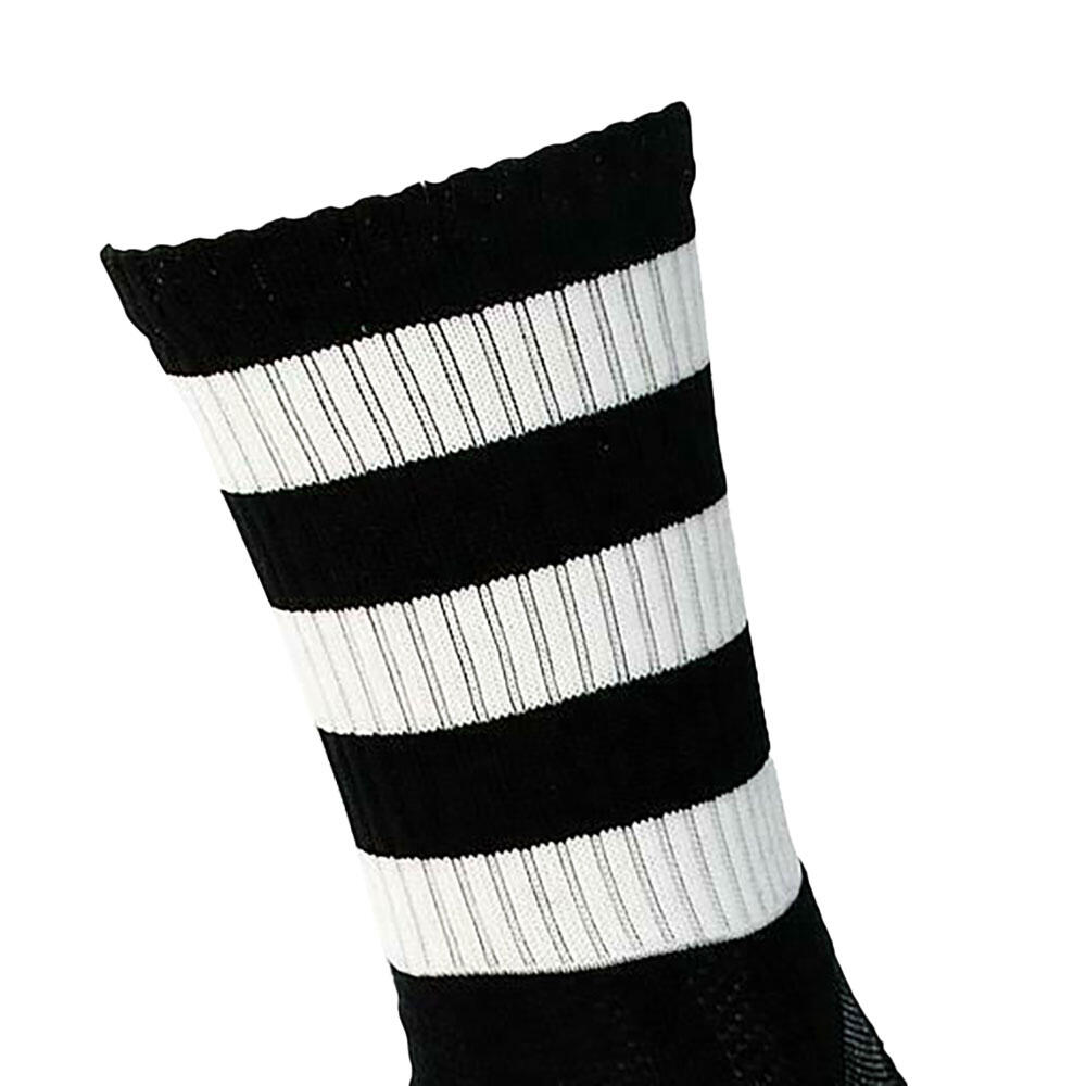 Unisex Pro Geringelte Fußballsocken Damen und Herren Schwarz/Weiß 4/4
