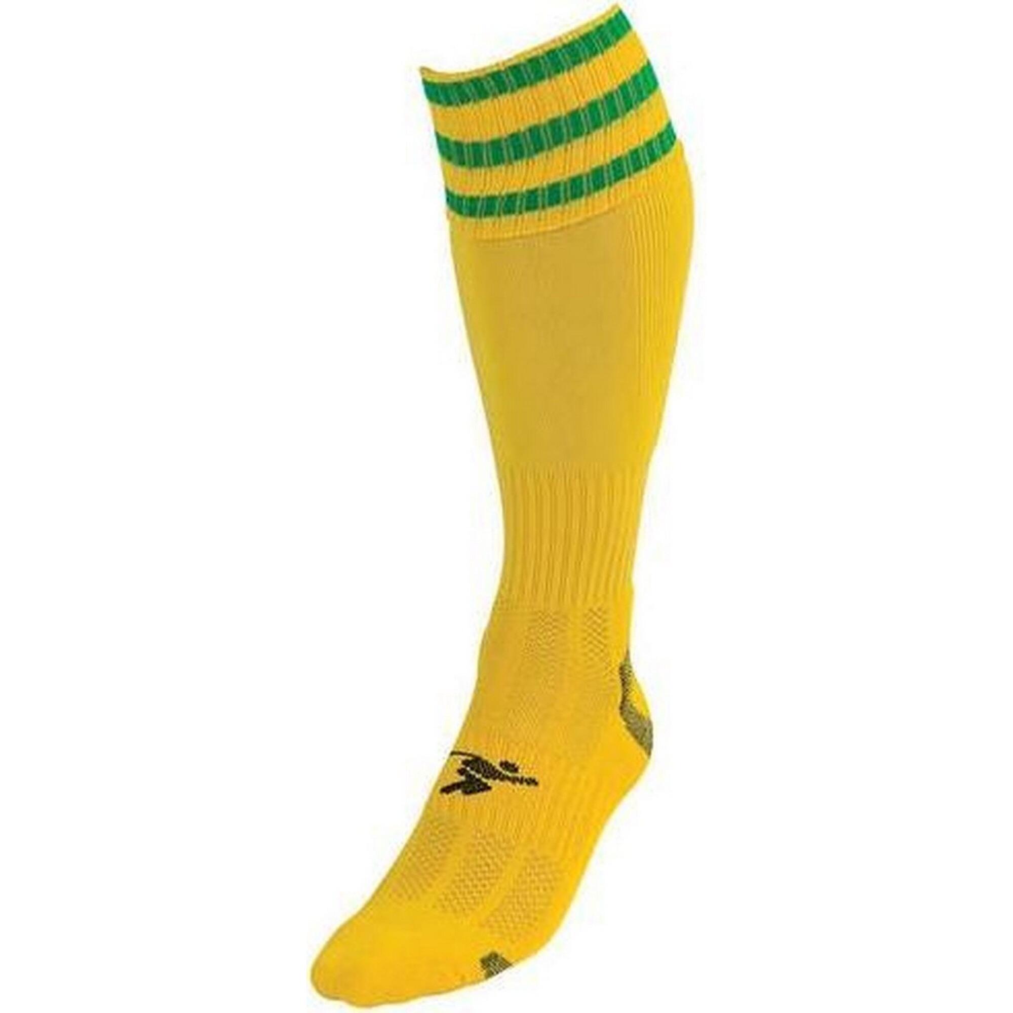 PRECISION Childrens/Kids Pro Football Socks (Yellow/Green)