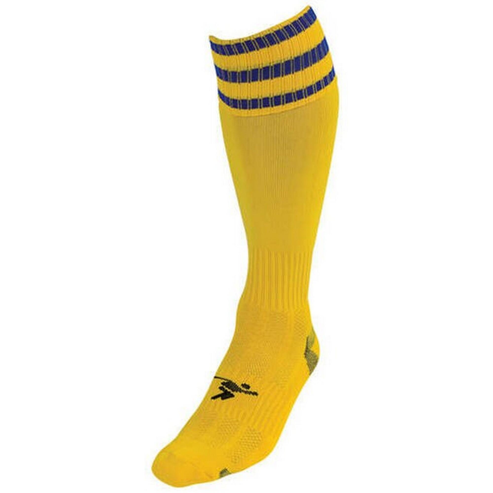 PRECISION Childrens/Kids Pro Football Socks (Yellow/Royal Blue)