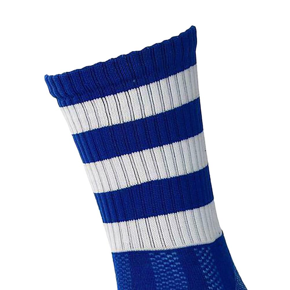 Unisex Pro Geringelte Fußballsocken Damen und Herren Königsblau/Weiß 2/2