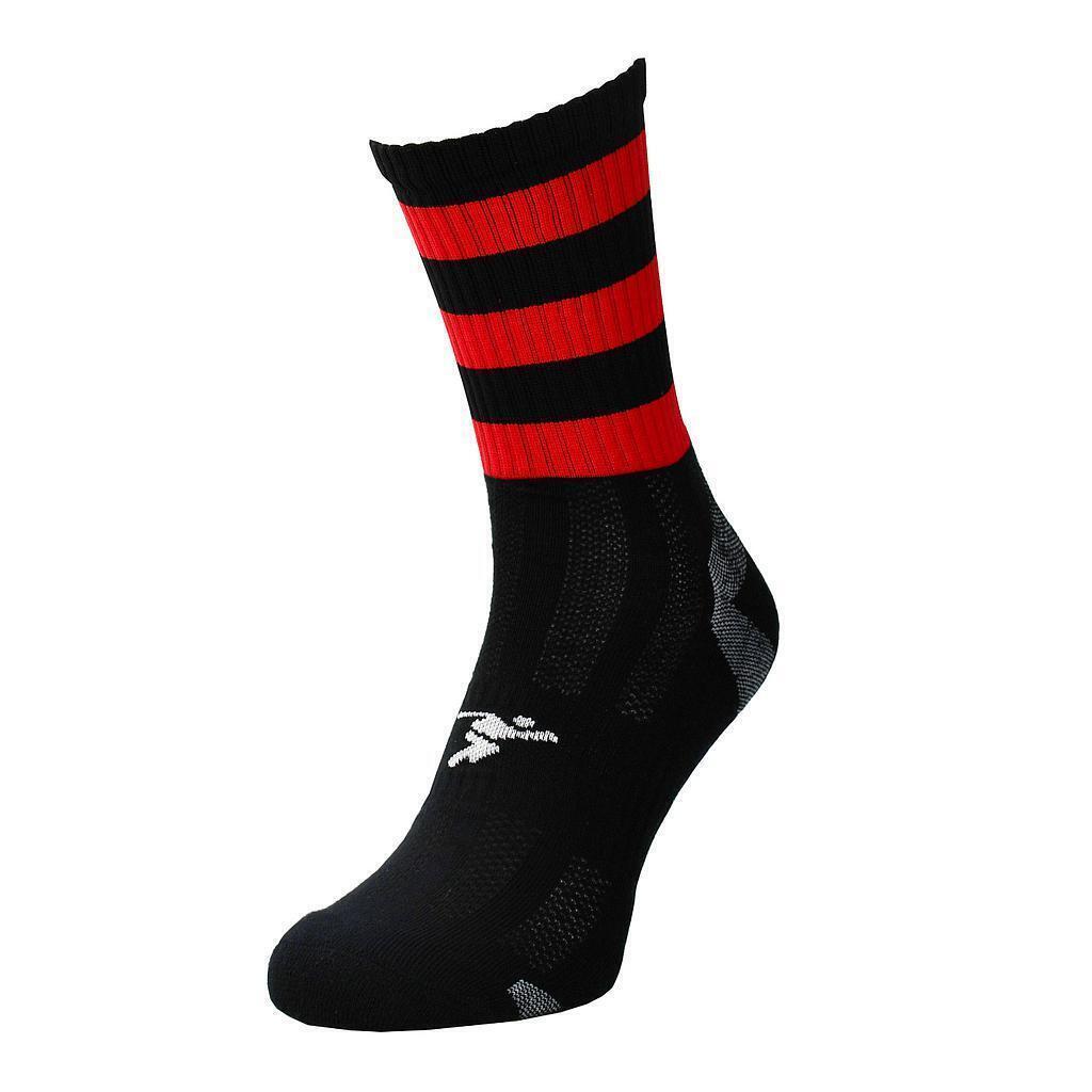 PRECISION Childrens/Kids Pro Hooped Socks (Black/Red)