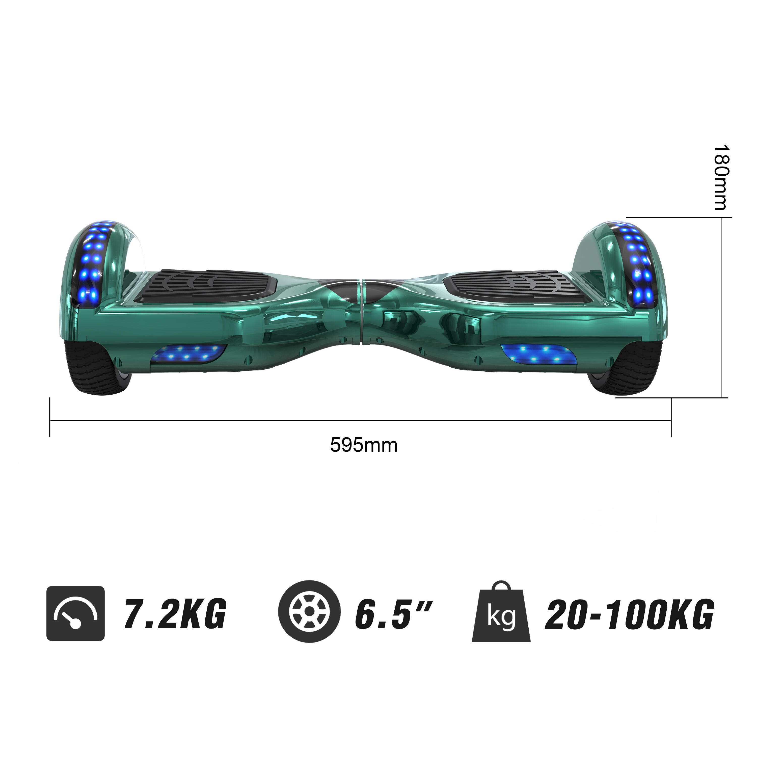 Hoverboard 6,5 Pollici con Bluetooth e Luci LED RCB-WJ1 6/8