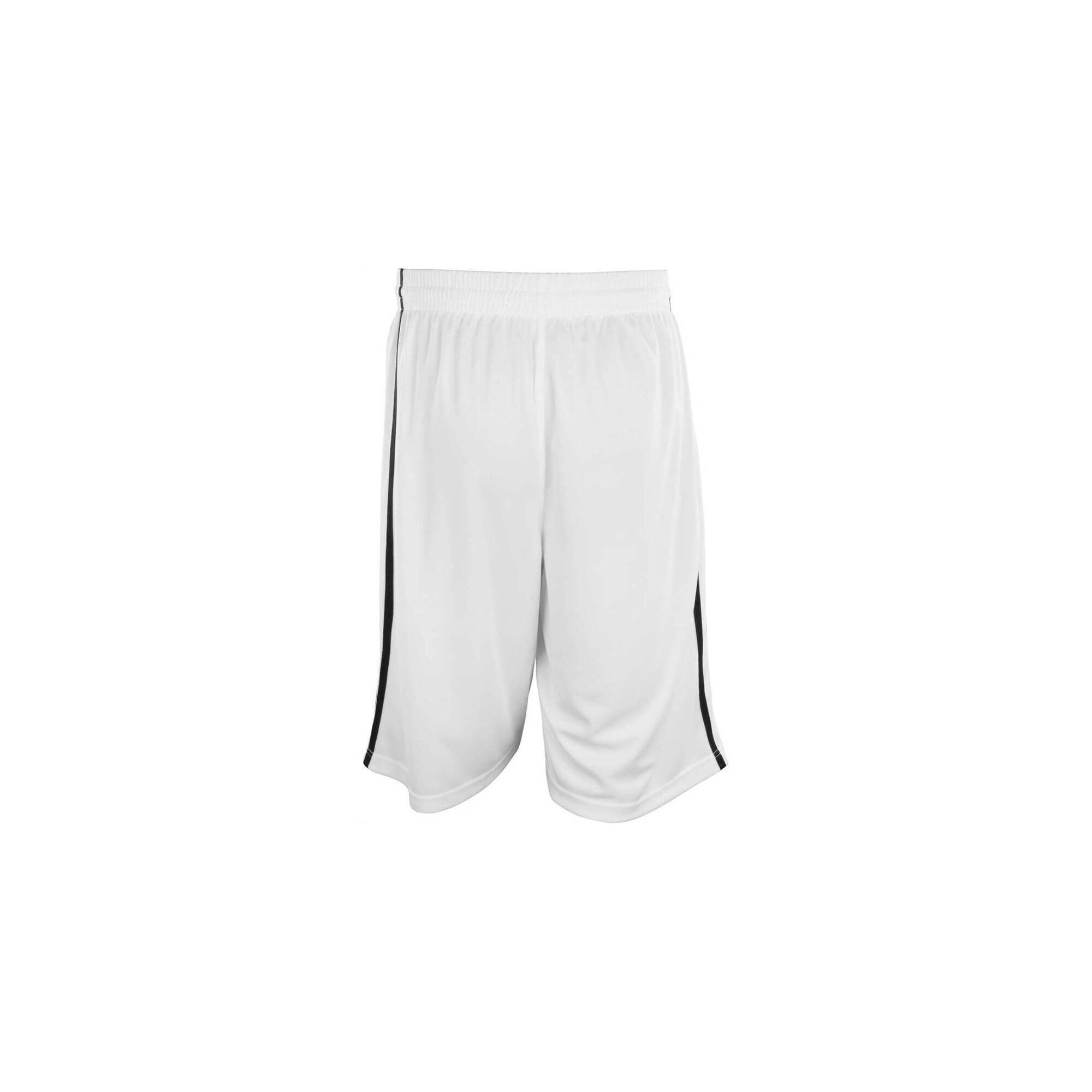 Mens Quick Dry Basketball Shorts (White/Black) 2/4