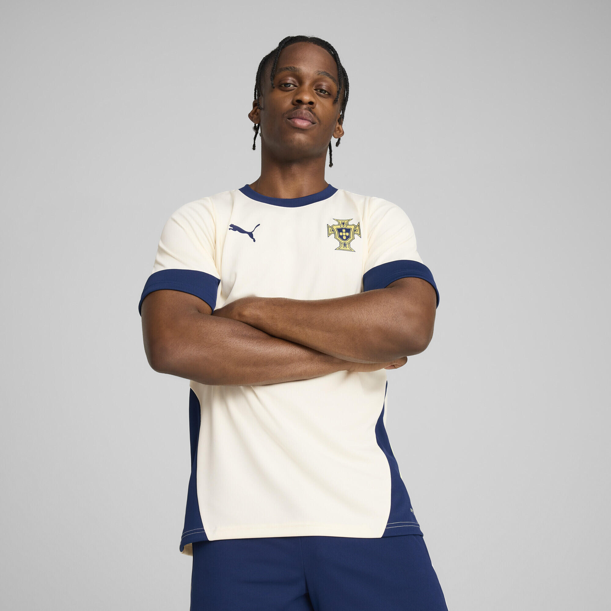 Maglia da allenamento Portogallo da uomo PUMA Sugared Almond Persian Blue Beige 6/7