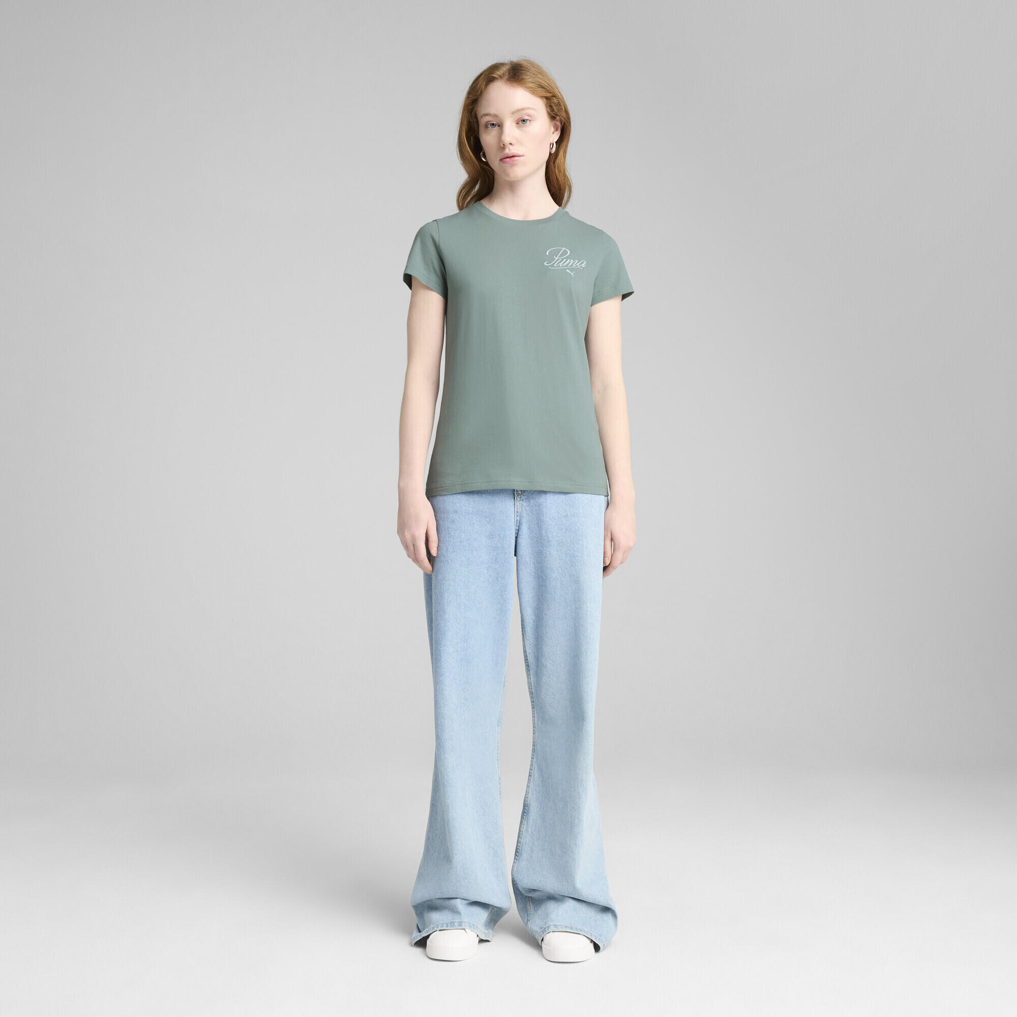 ESS SCRIPT T-Shirt Damen PUMA Green Moon 5/7