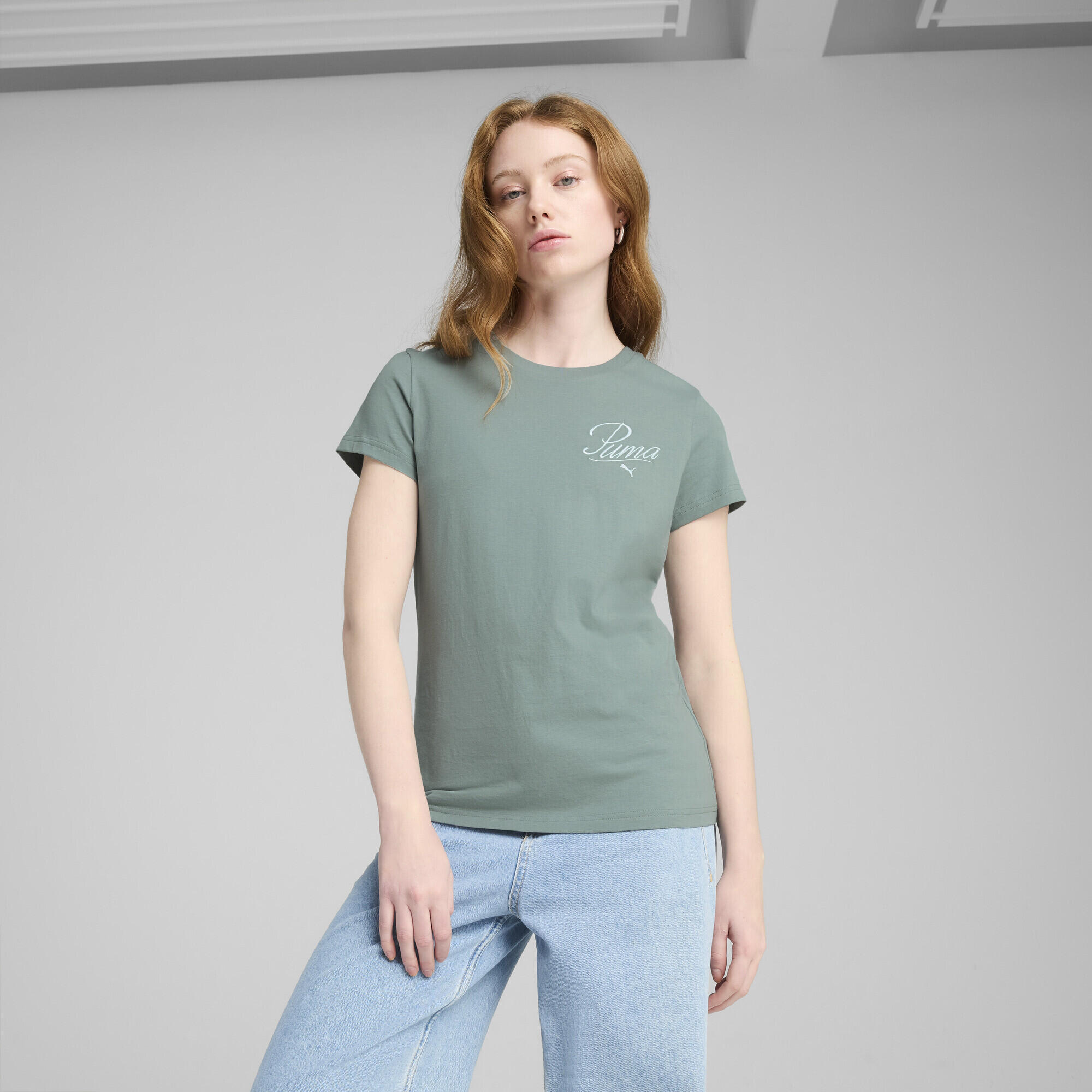 ESS SCRIPT T-Shirt Damen PUMA Green Moon 2/7