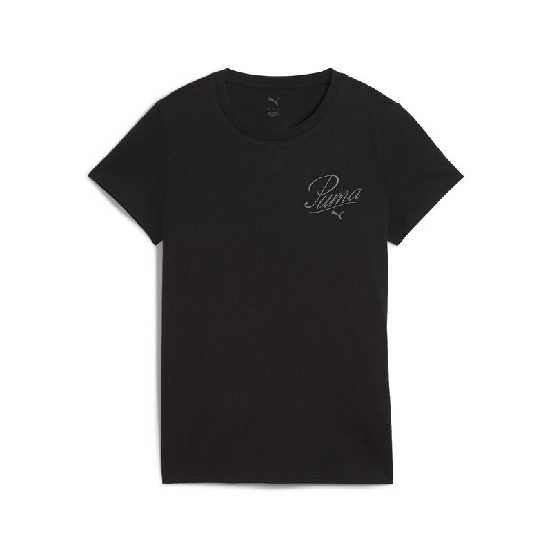 Tricou femei cu broderie Grafică Ess Script PUMA Black