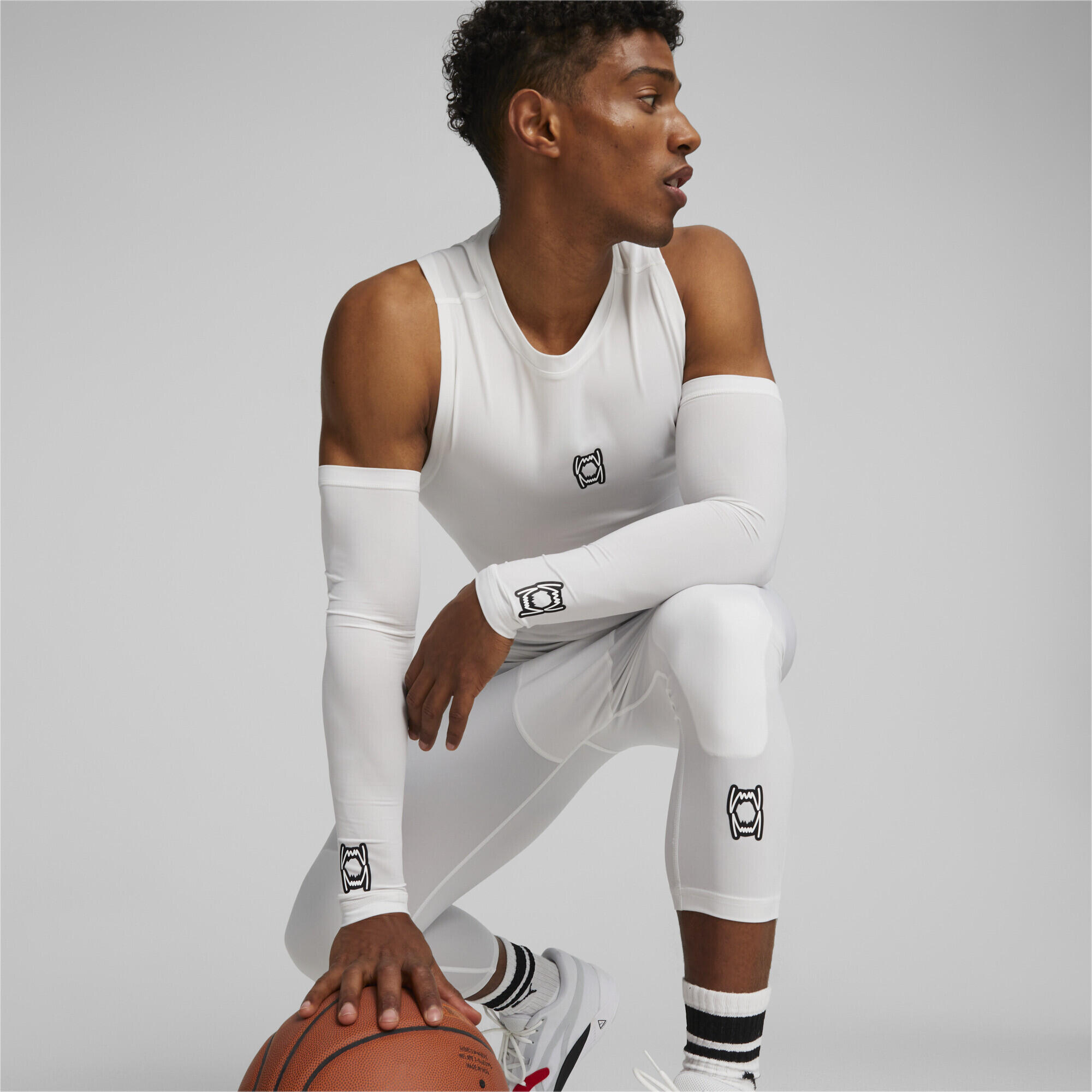 Hoops Team Basketbal Armmouwen voor heren PUMA White 2/7