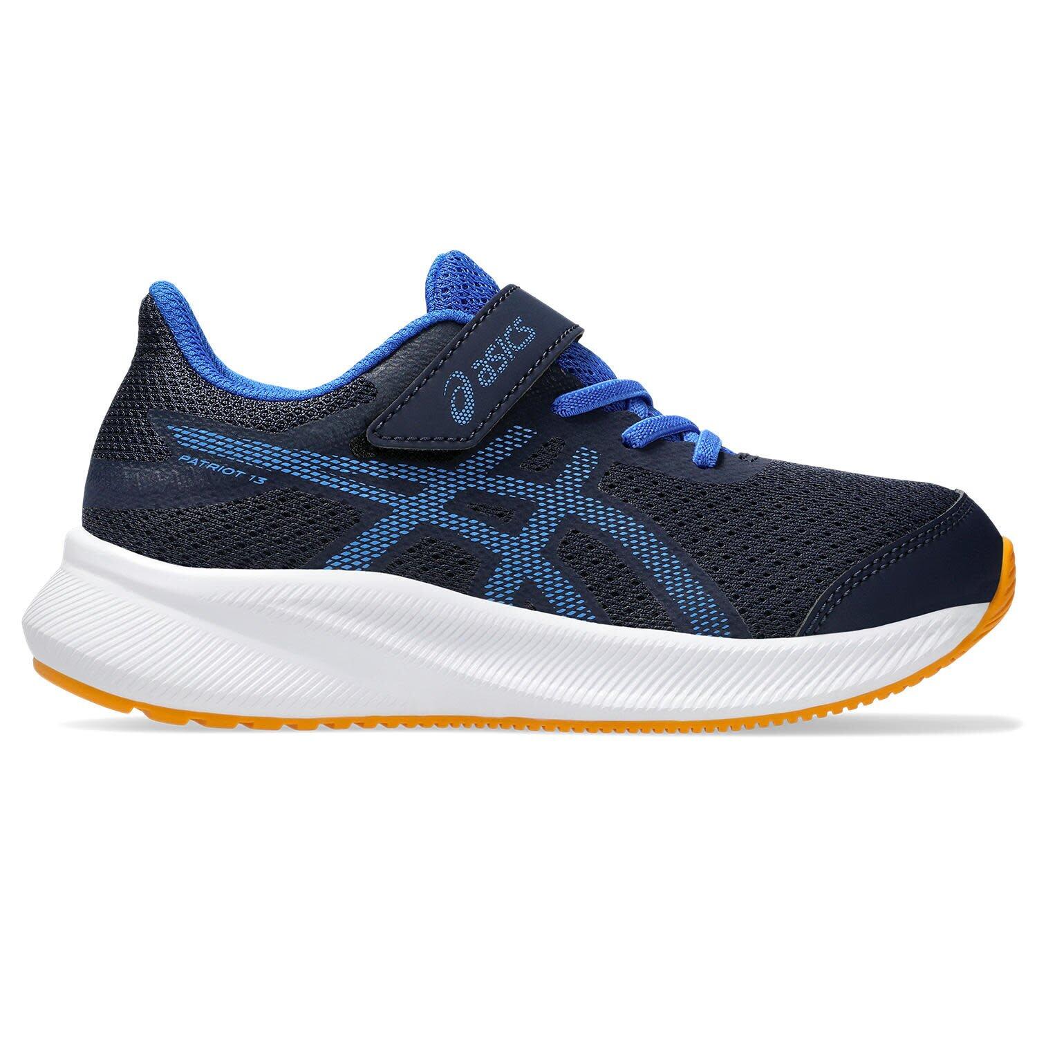 Asics - Chaussures De Running Enfants - Asics Patriot 13 Ps - Midnight/blue Coast - Chaussures De Sport - Bleu|orange - Decathlon