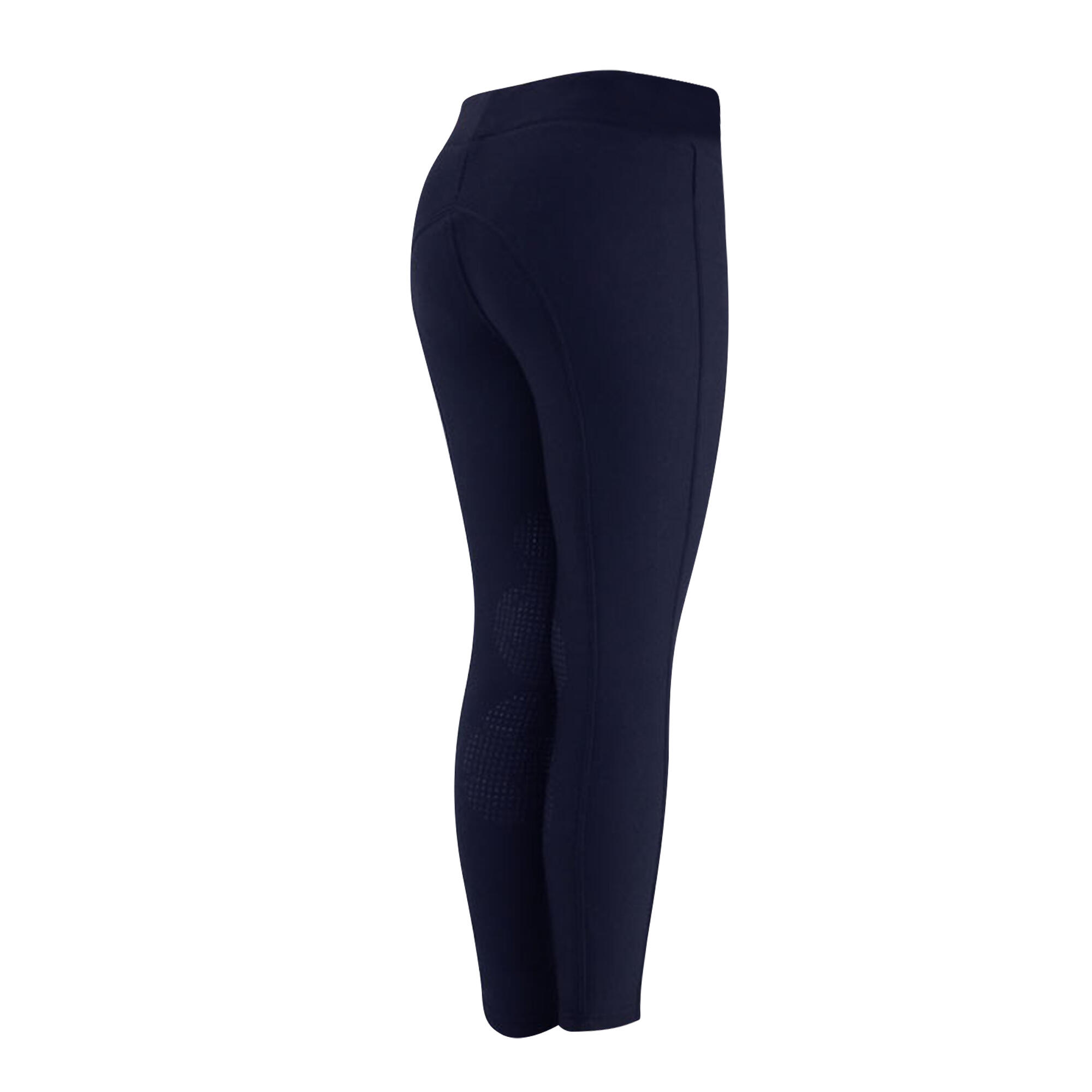 Childrens/Kids Blizzard Softshell Horse Riding Tights (Navy) 2/2