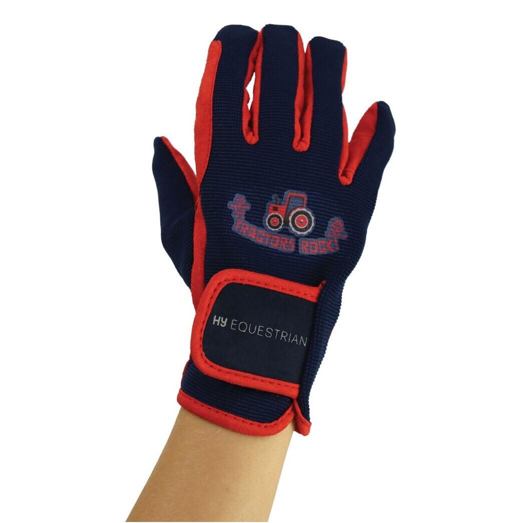 Gants TRACTORS ROCK Enfant (Bleu Marine / Rouge) 3/3