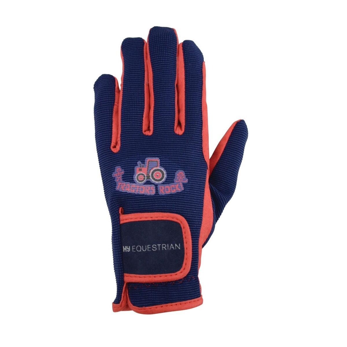 HY Childrens/Kids Tractors Rock Gloves (Navy/Red)