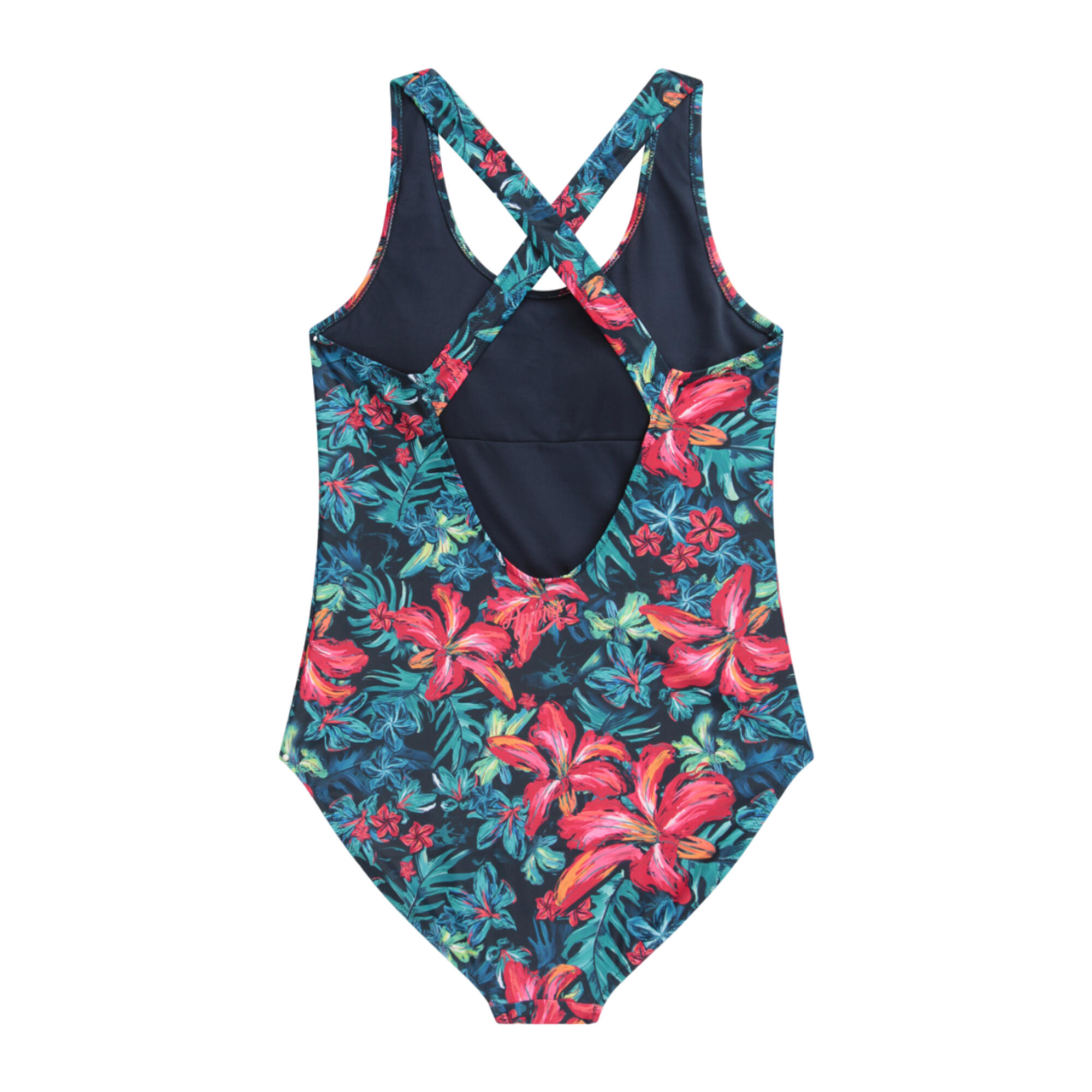 Costume Da Bagno Intero Floreale Incrociato Sulla Schiena Donna Animal Mia Rosso 2/4