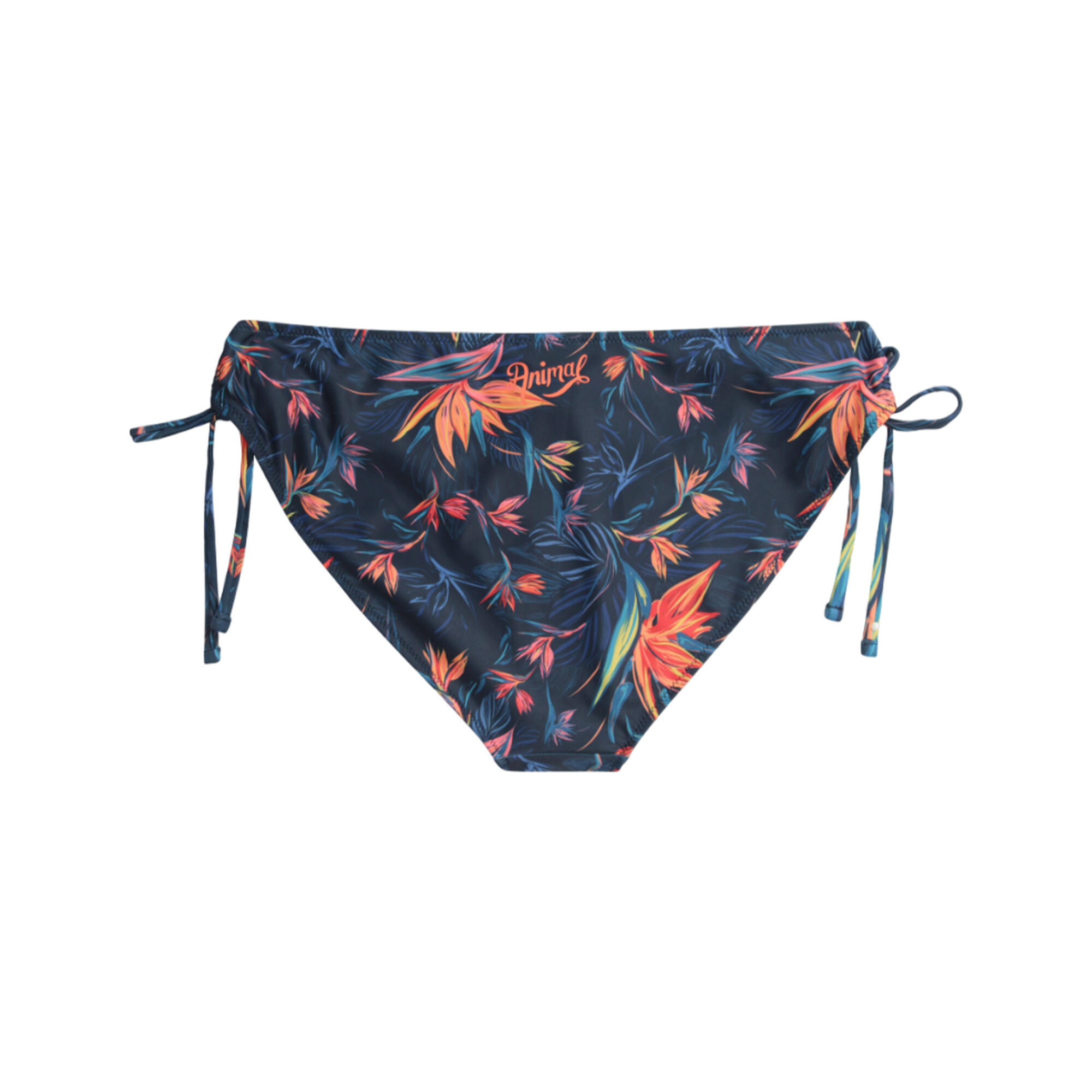 Womens/Ladies Iona Leaf Print Side Tie Bikini Bottoms (Orange) 2/4